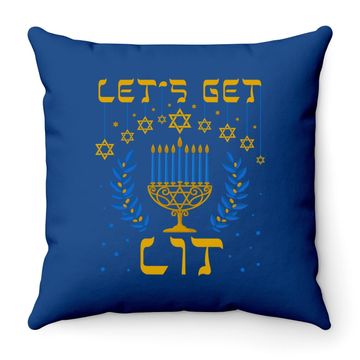 Discover Let's Get Lit Hanukkah Jew Menorah Throw Pillow