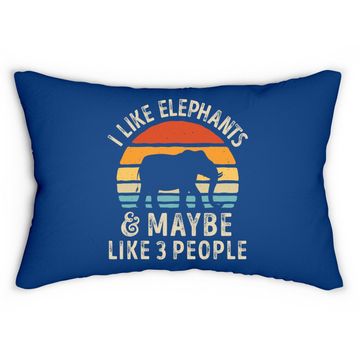 Discover I Like Elephants And Maybe Like 3 People Elephant Lover Lumbar Pillow