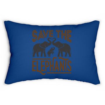 Discover Protect Wildlife Save The Elephants Lumbar Pillow