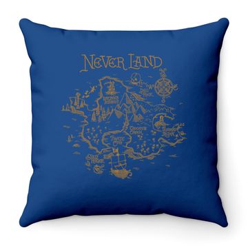 Discover Peter Pan Never Land Map Graphic Throw Pillow