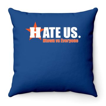 Discover Hate Us Htown Vs Everyone Houston Baseball Supporter Throw Pillow