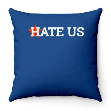 Discover Hate Us Houston Baseball Proud Gift Throw Pillow
