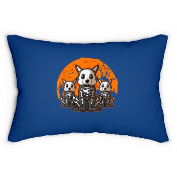 Discover Corgi Skeleton Halloween Cute Graphic Lumbar Pillow