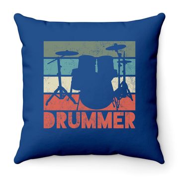Discover Drummer Drum Set Vintage Retro Gift Throw Pillow