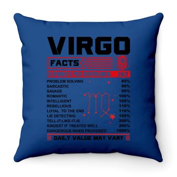 Discover Birthday Virgo Facts Throw Pillow