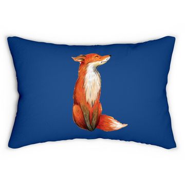 Discover Watercolor Fox Lumbar Pillow