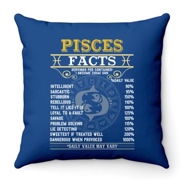 Discover Pisces Facts Zodiac Signs Throw Pillow