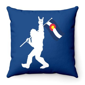 Discover Colorado Bigfoot Rock And Roll Throw Pillow