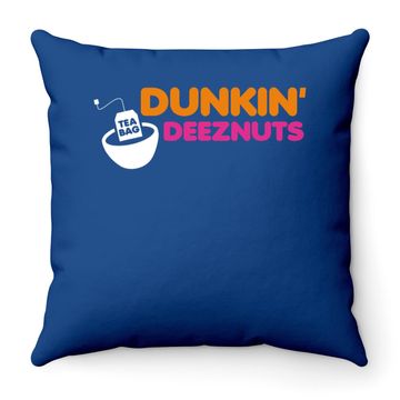 Discover Dunkin Deez Nuts Throw Pillow