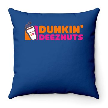 Discover Dunkin Deez Nuts Throw Pillow