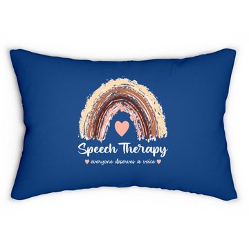 Discover Speech Therapy | Everyone Deserves A Voice Rainbow Cute Lumbar Pillow