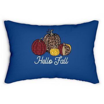 Discover Fall Leopard Pumpkin Fall Vibes Fall Autumn Gift Lumbar Pillow
