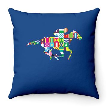 Discover Kentucky Horse Racing Silks Throw Pillow
