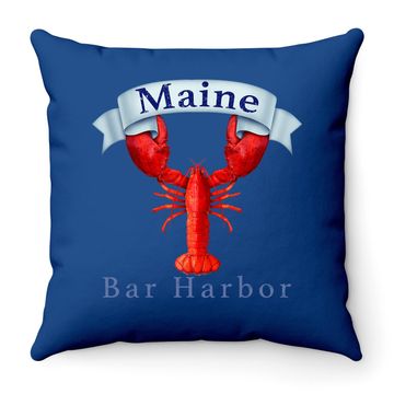 Discover Maine State Bar Harbor Lobster Throw Pillow