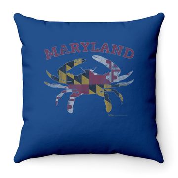 Discover Maryland State Blue Crab Pride Flag Throw Pillow