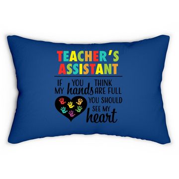 Discover Teacher Assistant Heart Quote Lumbar Pillow
