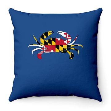 Discover Maryland Crab State Pride Flag Throw Pillow