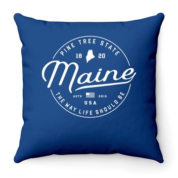 Discover Maine Us State Travel Vacation Throw Pillow