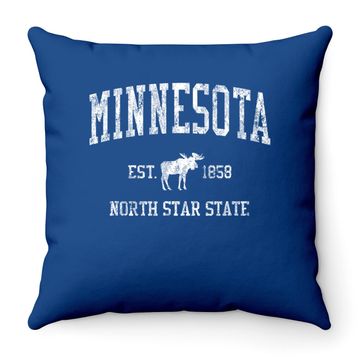Discover Minnesota Vintage Sports Throw Pillow