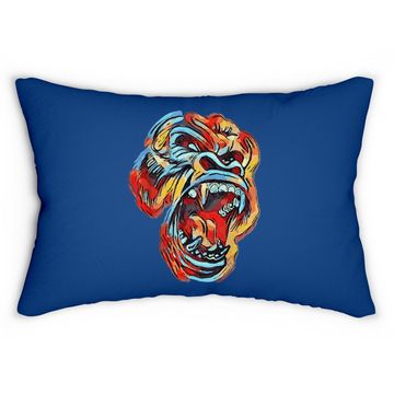 Discover Colorful Silverback Gorilla Image Gorillas Picture Ape Lumbar Pillow