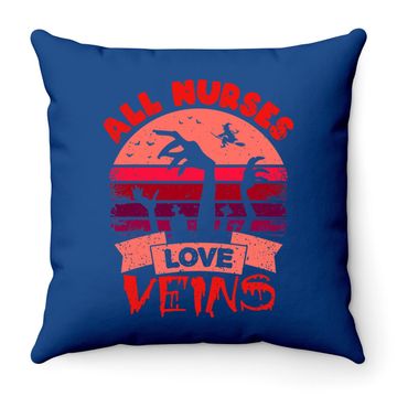 Discover Halloween Nurse Throw Pillow All Nurses Love Veins Vampire Throw Pillow