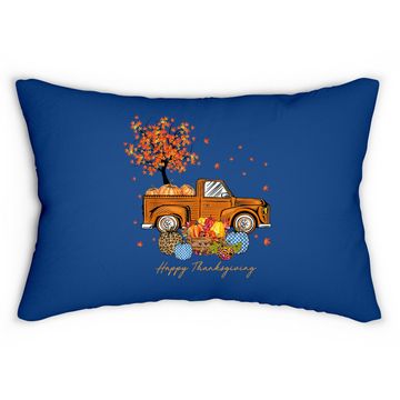 Discover Pumpkins Truck Autumn Leaf Fall  lumbar Pillow
