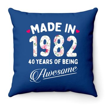 Discover 40th Birthday Made 1982 Throw Pillow