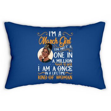 Discover I'm A March Girl Black Pisces Lumbar Pillow