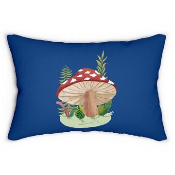 Discover Foraging Wild Mushroom Vintage Retro Fungi Champignon Lumbar Pillow