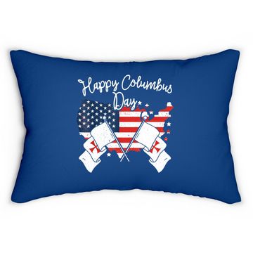 Discover Happy Columbus Day Lumbar Pillow