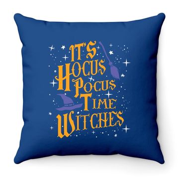 Discover Its Hocus Pocus Time Witches Halloween Throw Pillow