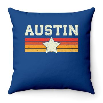 Discover Austin Texas Retro Vintage Throw Pillow
