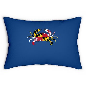 Discover Maryland Crab State Pride Flag Lumbar Pillow