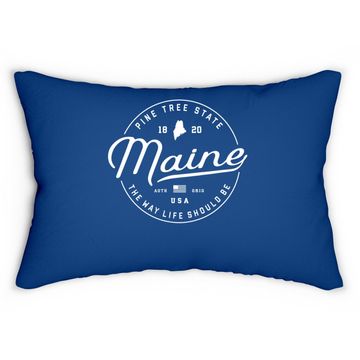 Discover Maine Us State Travel Vacation Lumbar Pillow