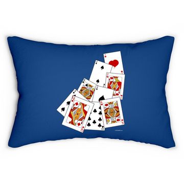 Discover Poker Playing Card Lumbar Pillow Ace King Queen Jack