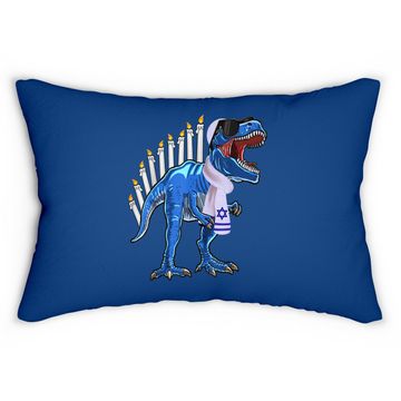 Discover T Rex Dinosaur Hanukkah Lumbar Pillow