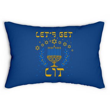 Discover Let's Get Lit Hanukkah Jew Menorah Lumbar Pillow
