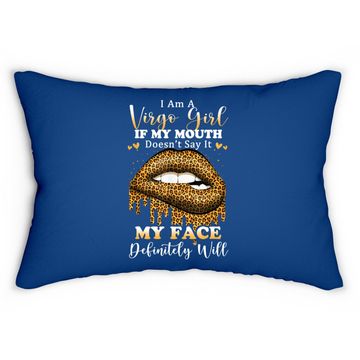 Discover Leopard Lips Biting I Am A Virgo Girl Lumbar Pillow