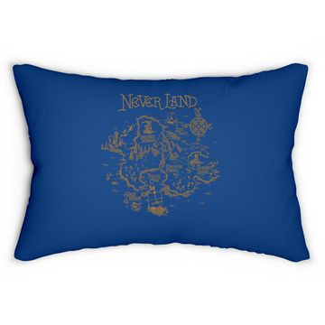 Discover Peter Pan Never Land Map Graphic Lumbar Pillow