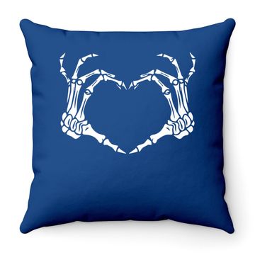 Discover Skeleton Hand Heart Sign Bones Costume Throw Pillow