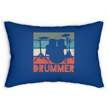 Discover Drummer Drum Set Vintage Retro Gift Lumbar Pillow