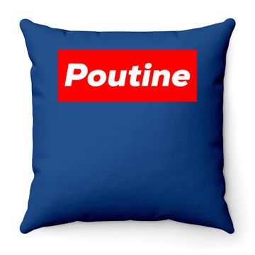 Discover Poutine Box Logo Throw Pillow