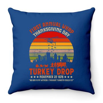 Discover First Annual Wkrp Thanksgiving Day Turkey Drop Throw Pillow