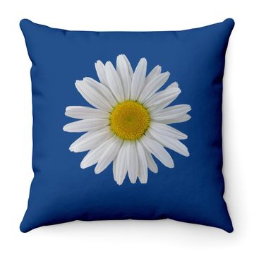 Discover White Daisy Flower Blooming Throw Pillow