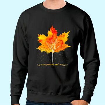 Discover Maple Leaf Autumn Tree Orange Fall Leaves Season Sweatshirt