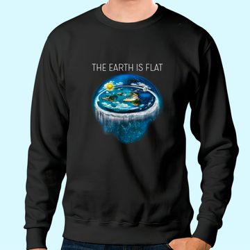 Discover Flat Earth Sweatshirt,Earth is Flat,Firmament, Sheol, NASA Conspiracy, New World FE1 Black