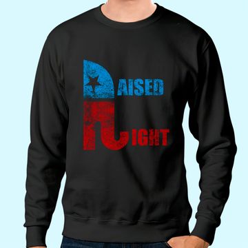 Discover Vintage Raised Right Republican Elephant Pro Trump 2020 Sweatshirt