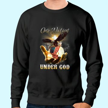 Discover Eagle USA Christian Patriot One Nation Under God Sweatshirt