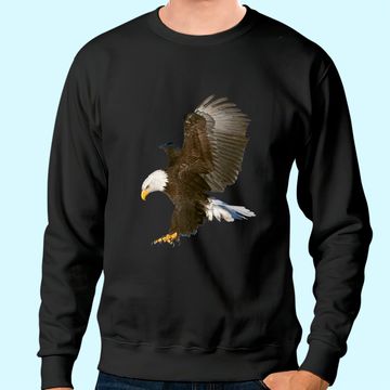 Discover American Bald Eagle Swooping Photo Portrait Sweatshirt