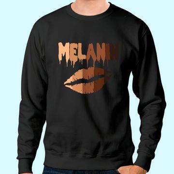 Discover Melanin Shades Drippin Black Pride Afro Queen Gift Sweatshirt